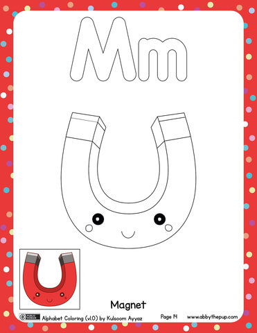 M Is For Magnet  Coloring Page